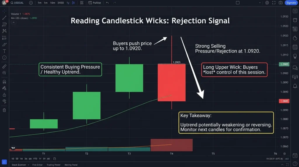 Candlestick wicks show trend 202607051421
